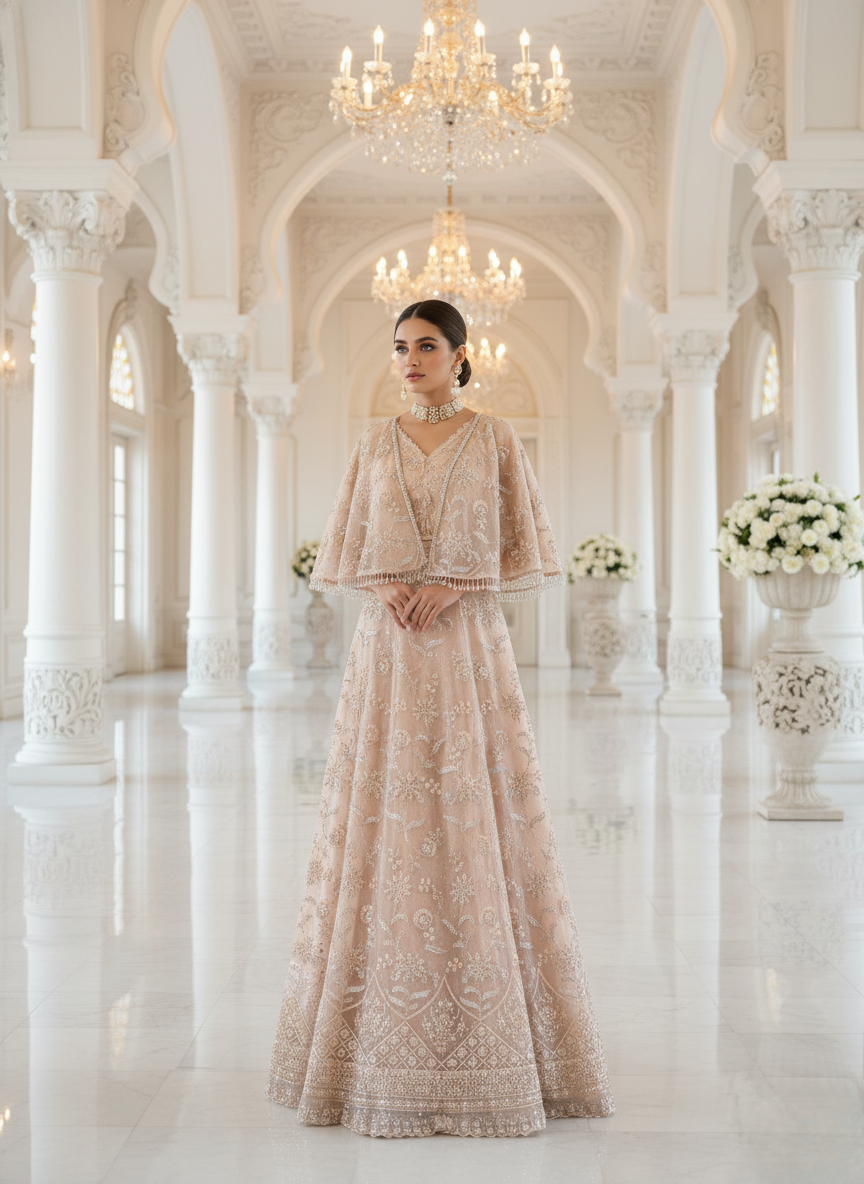 A ghagra and cape set- (B-3200)