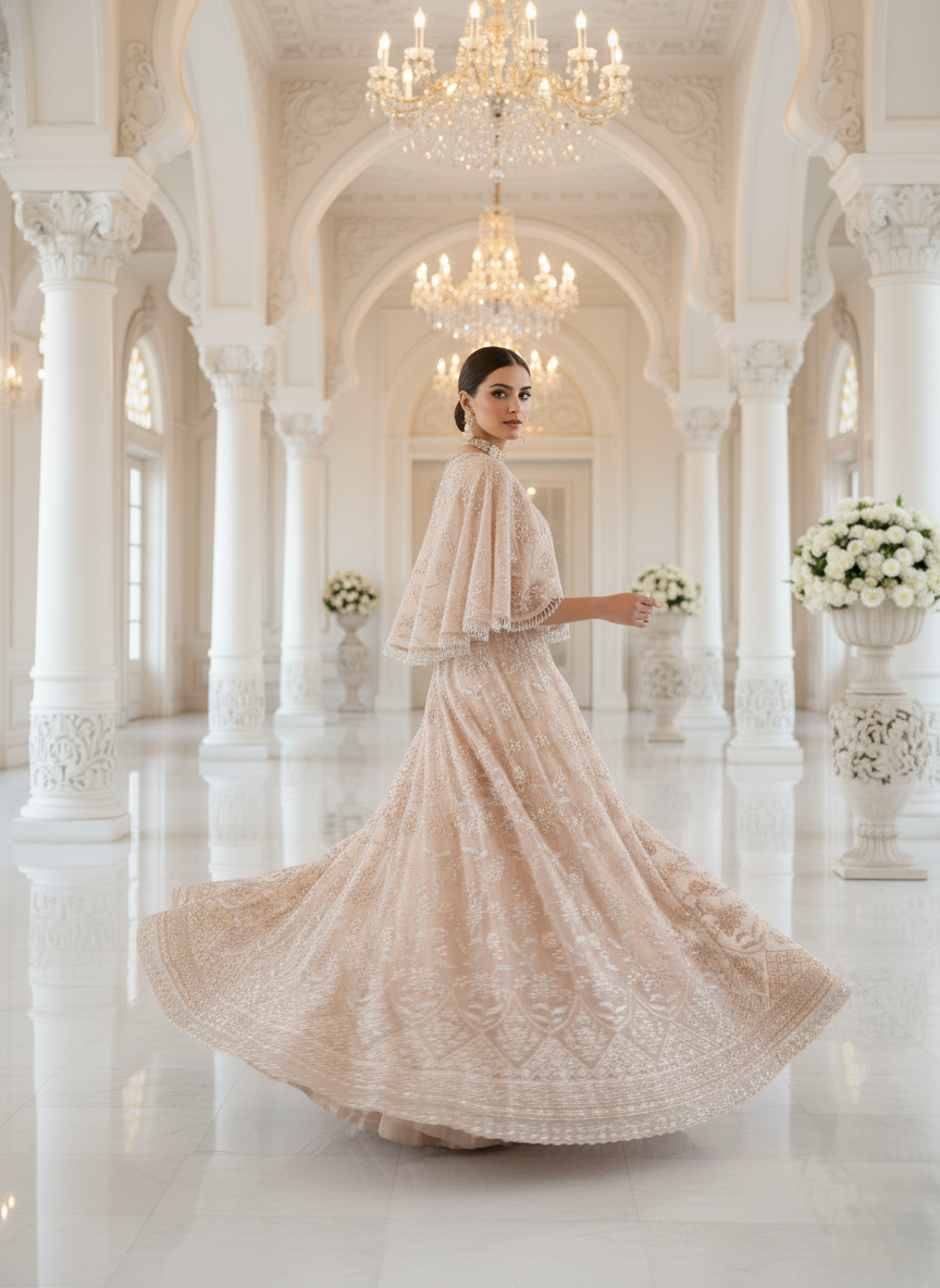 A ghagra and cape set- (B-3200)