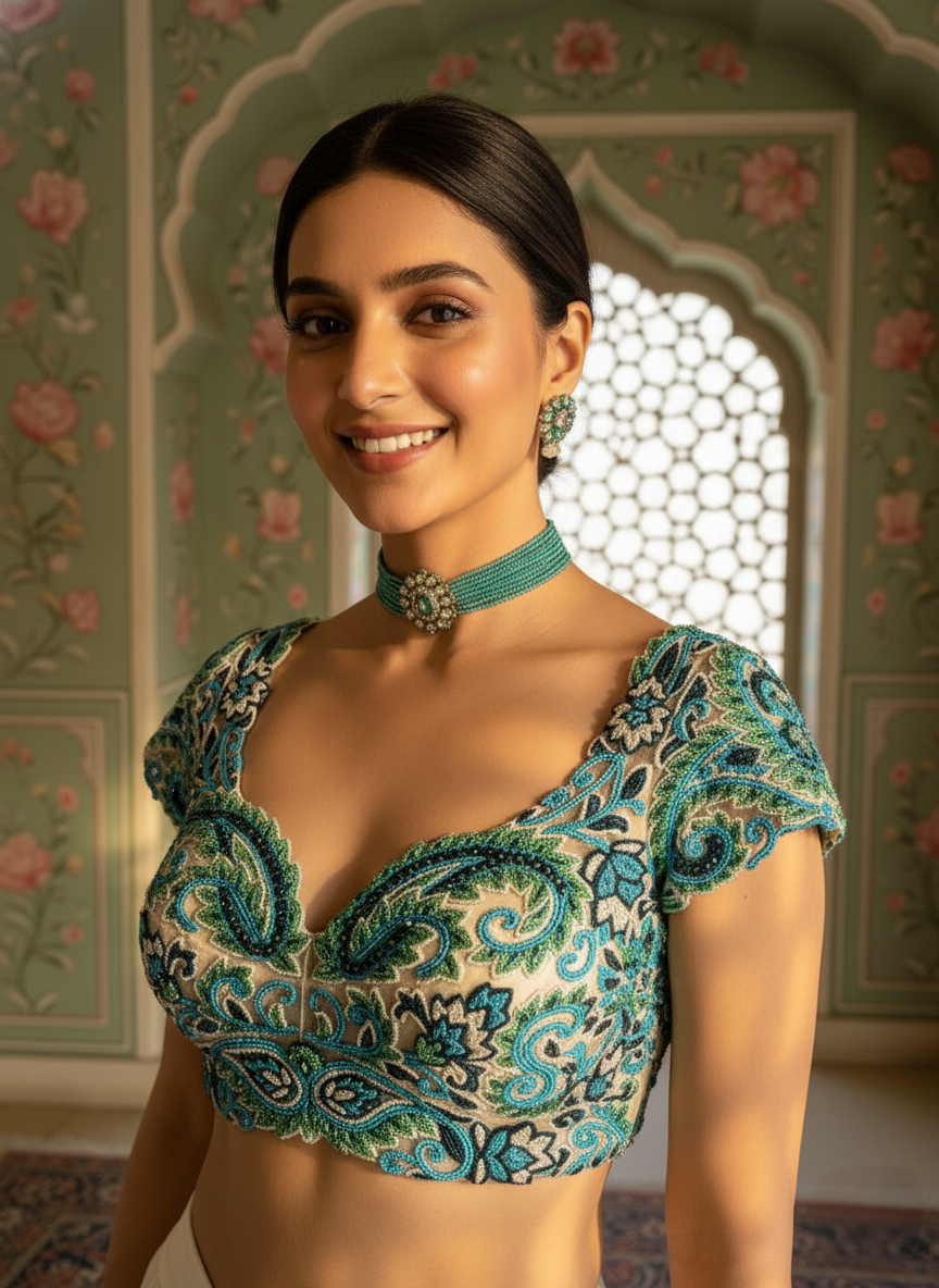 A layered skirt and choli set-(23)