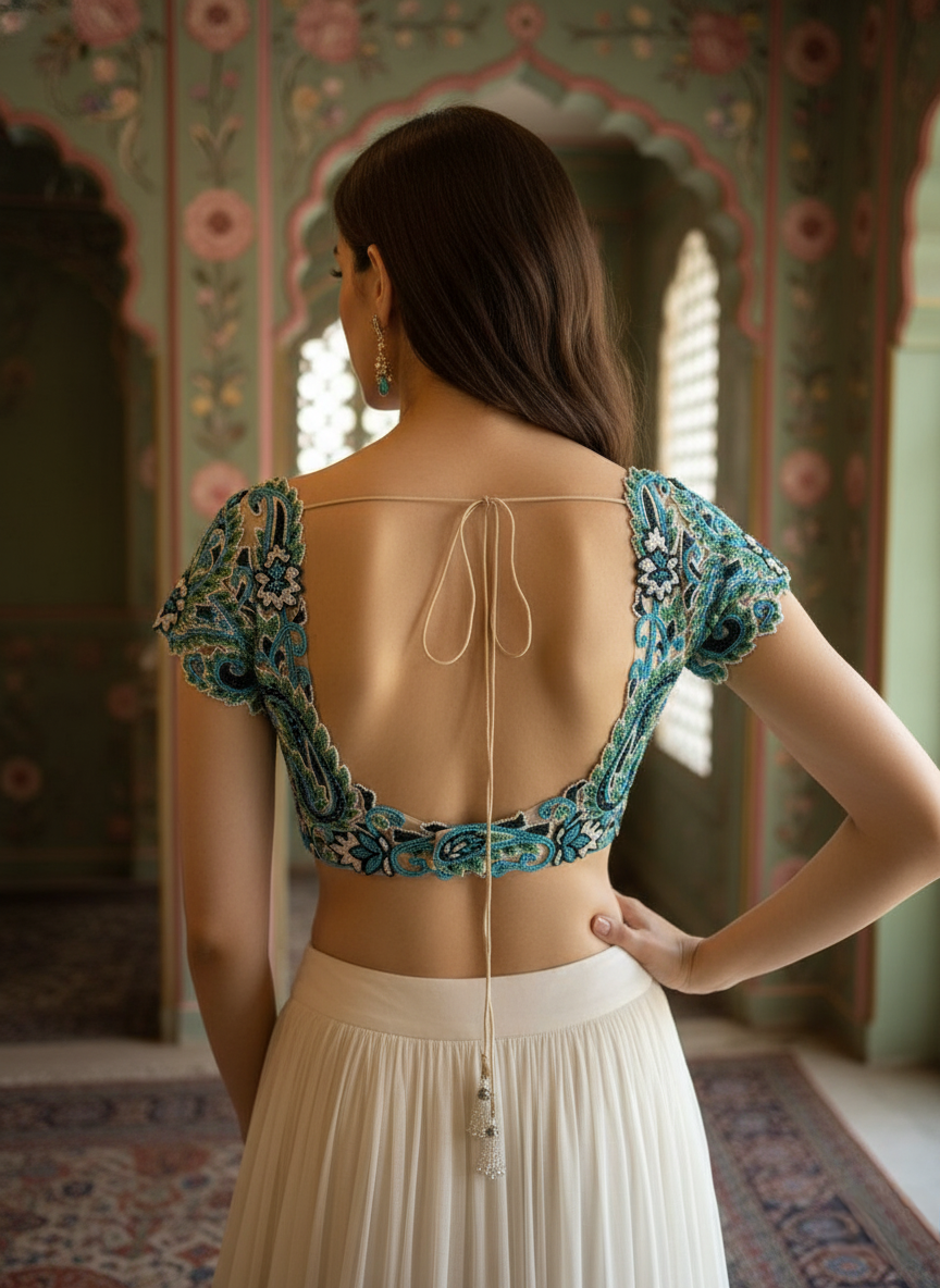 A layered skirt and choli set-(23)