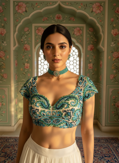 A layered skirt and choli set-(23)