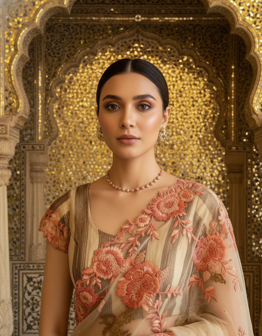 An embroidered sari- (EL- 11)