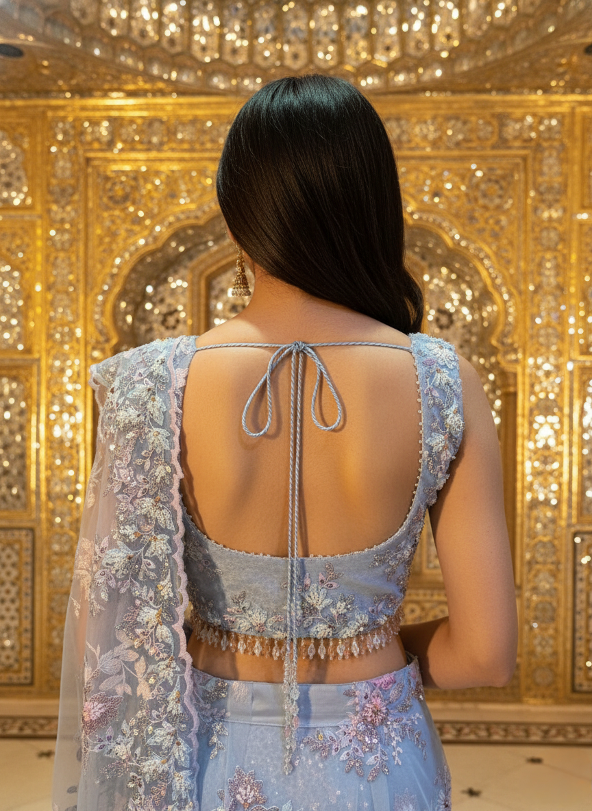 An embroidered sari- (EL-230)