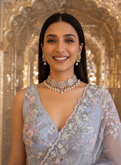 An embroidered sari- (EL-230)