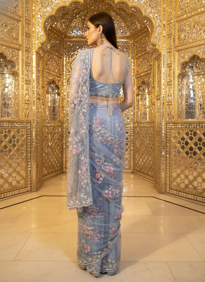 An embroidered sari- (EL-230)
