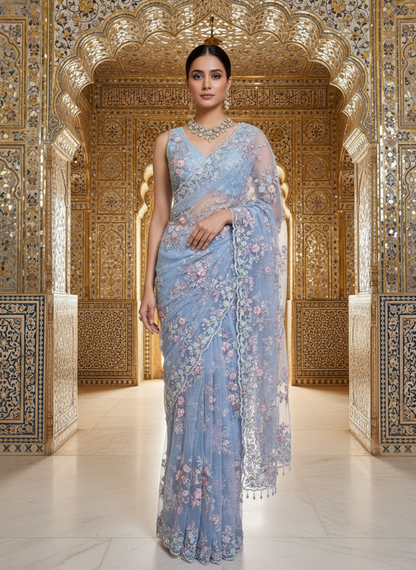 An embroidered sari- (EL-230)