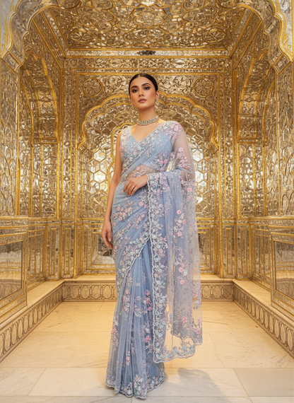 An embroidered sari- (EL-230)