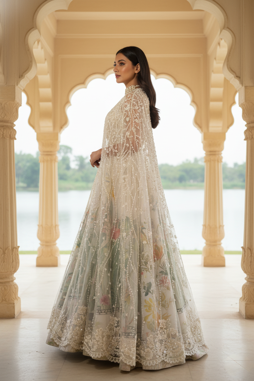 A ghagra and cape set-(EL-360)