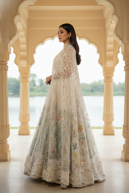 A ghagra and cape set-(EL-360)