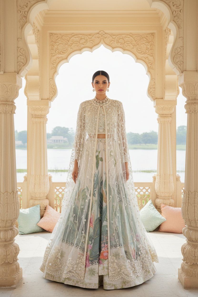 A ghagra and cape set-(EL-360)