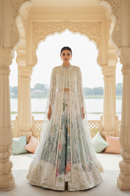 A ghagra and cape set-(EL-360)