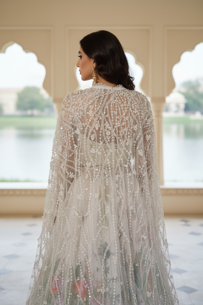 A ghagra and cape set-(EL-360)