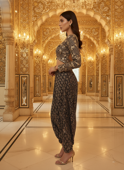 An Ajrakh dhoti set- (LI-504)