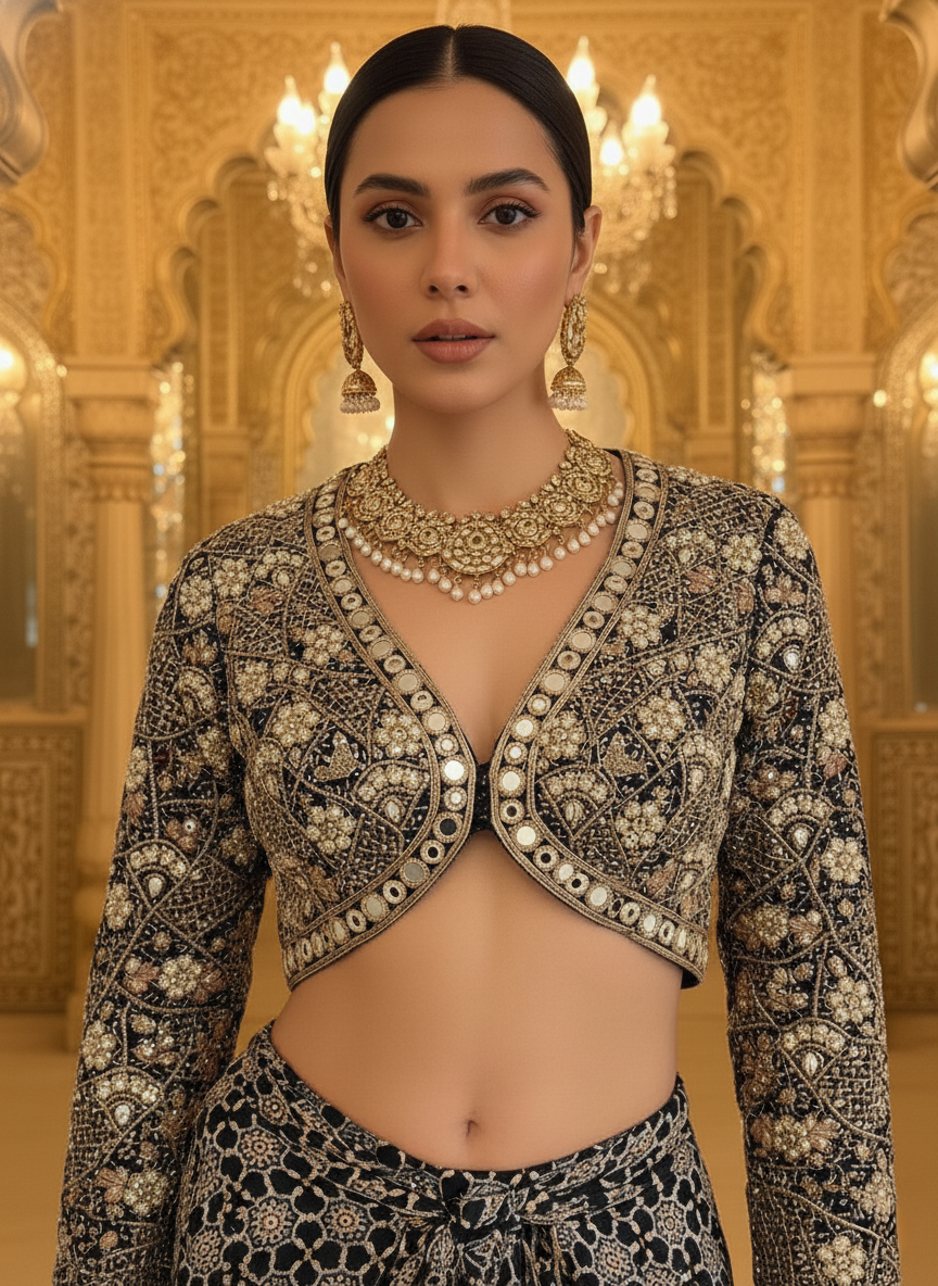 An Ajrakh dhoti set- (LI-504)