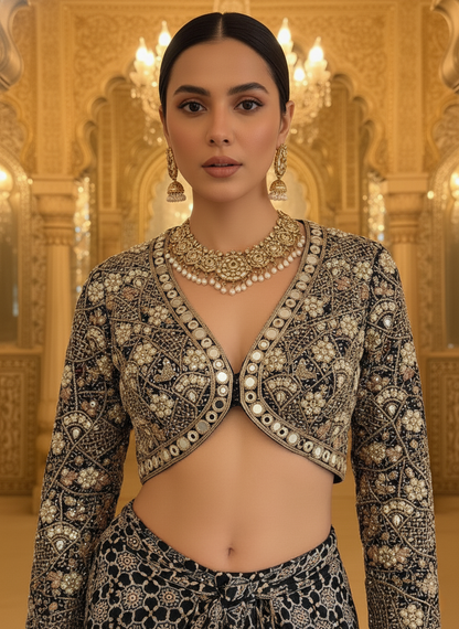 An Ajrakh dhoti set- (LI-504)