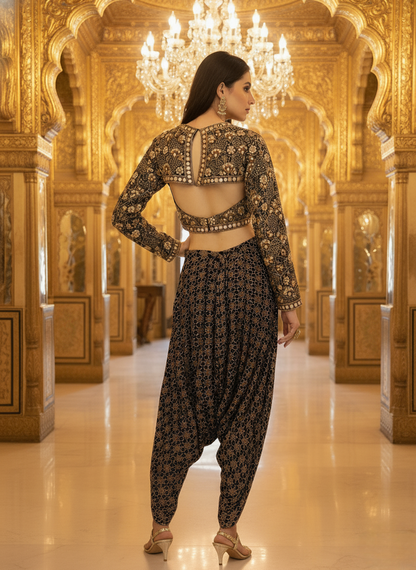 An Ajrakh dhoti set- (LI-504)