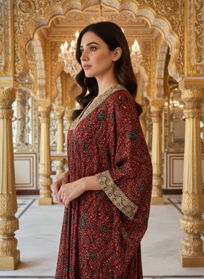 An Ajrakh kaftaan- (AJ-9090)