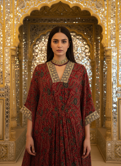 An Ajrakh kaftaan- (AJ-9090)