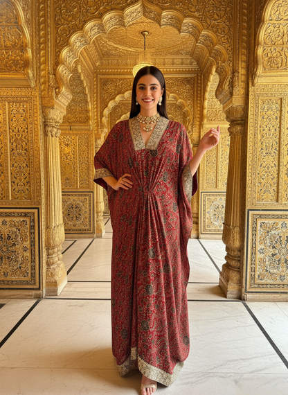 An Ajrakh kaftaan- (AJ-9090)