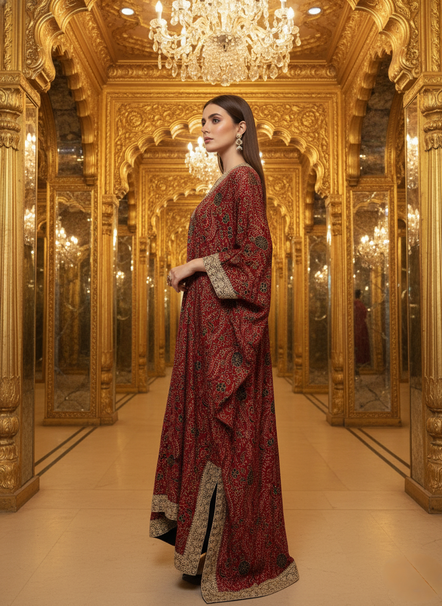 An Ajrakh kaftaan- (AJ-9090)