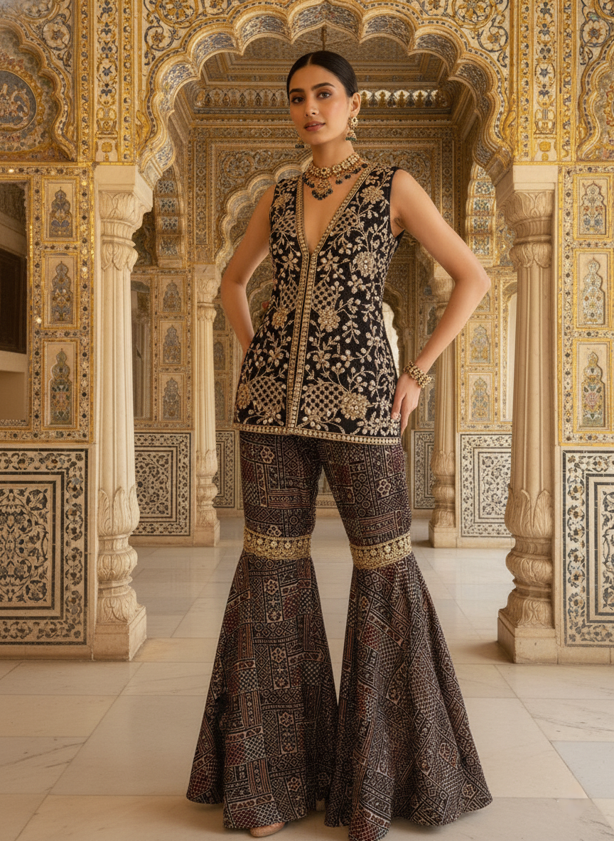 A kurta and gharara pants-(ISH-5)