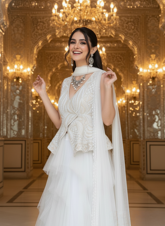 A peplum and layered skirt-(RF-14)