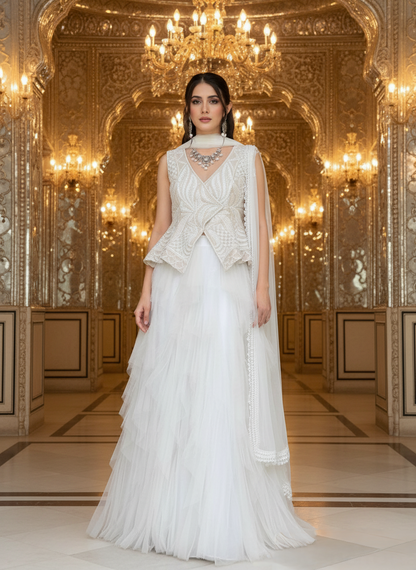 A peplum and layered skirt-(RF-14)