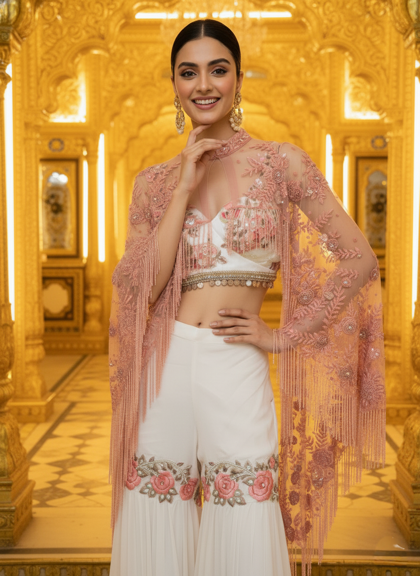 A Pallazo and cape set- (MHW-9)