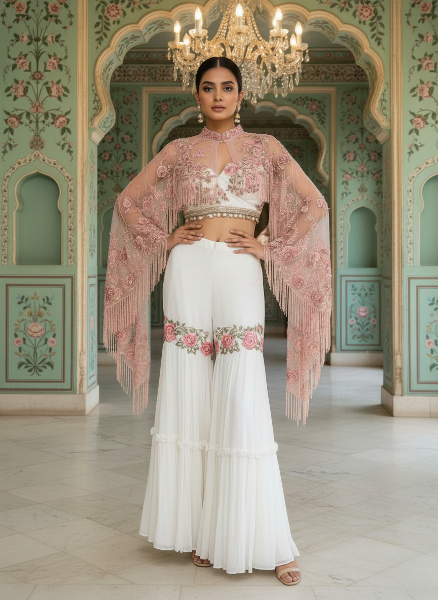 A Pallazo and cape set- (MHW-9)