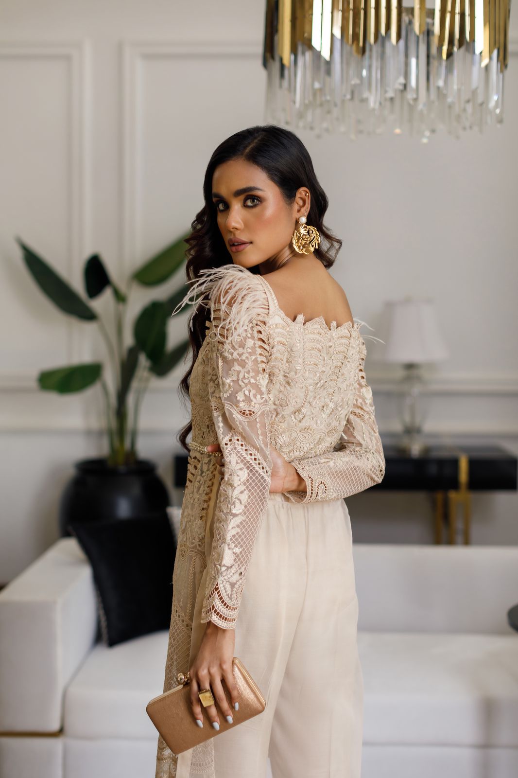 Front open kurta and pants- (7941)