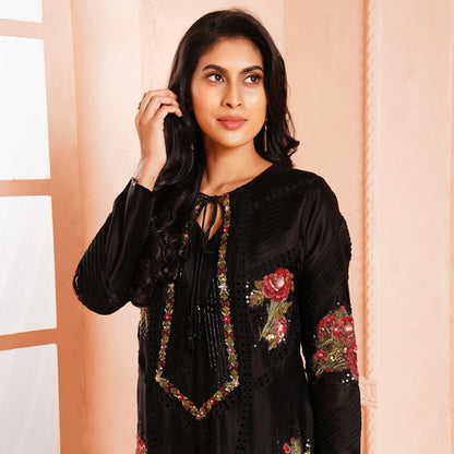 A black kurta with a pallazo (RV4710)