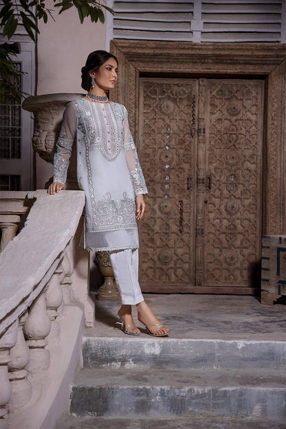 Grey Heavy Embroidered Tunic (OA-7782)