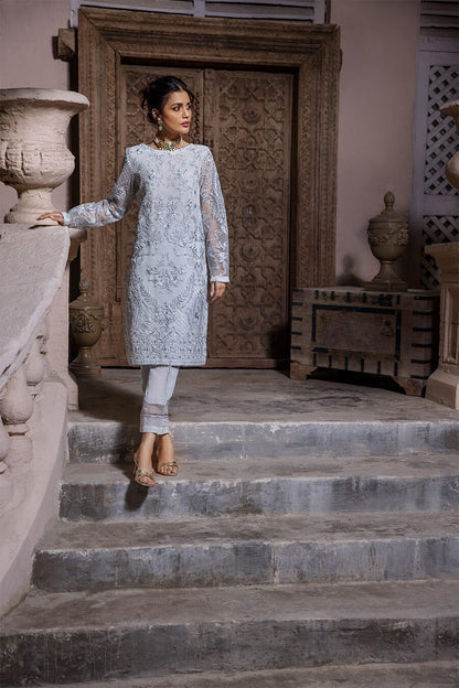 Powder Blue Embroidered Tunic (OA-7818)