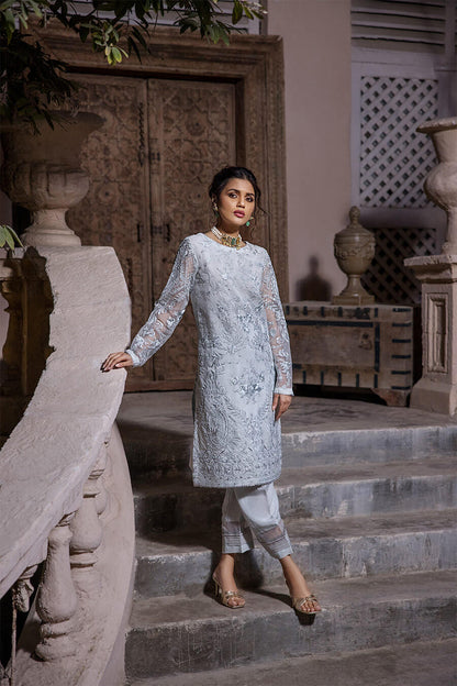 Powder Blue Embroidered Tunic (OA-7818)