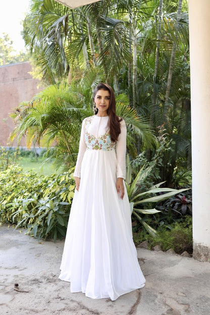 An off white Anarkali