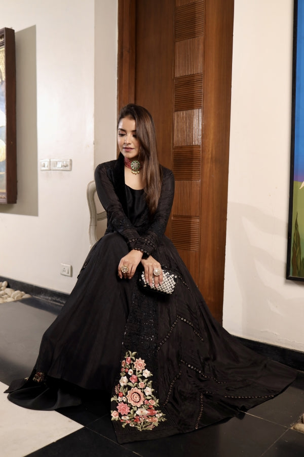 Black Floor length Anarkali