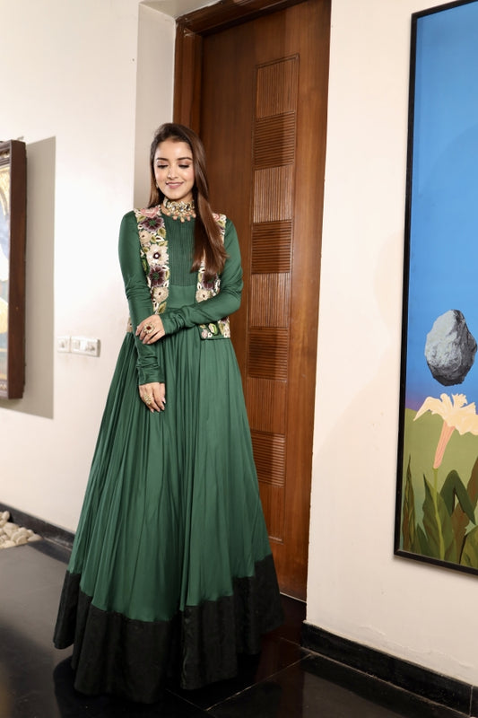 A Green Anarkali and Koti