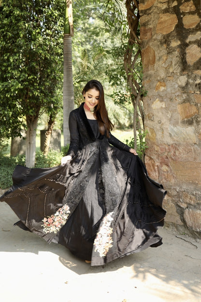 Black Floor length Anarkali