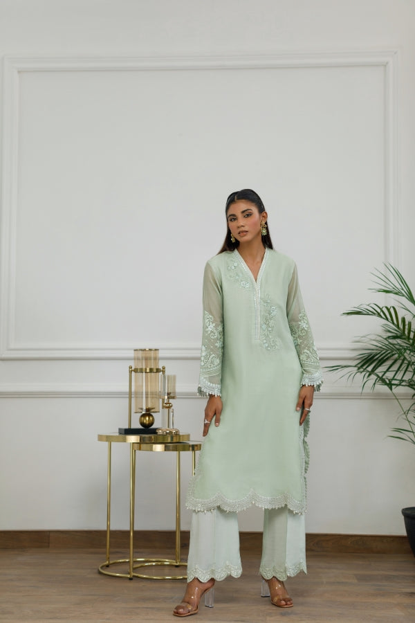 Pastel Green Chiffon Tunic