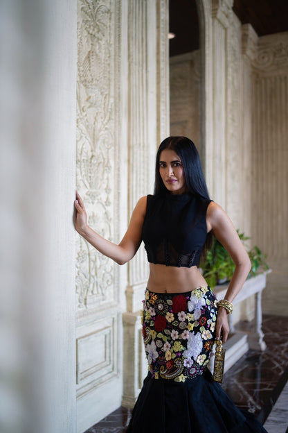 Mermaid cut ghagra & crop top (RV927)